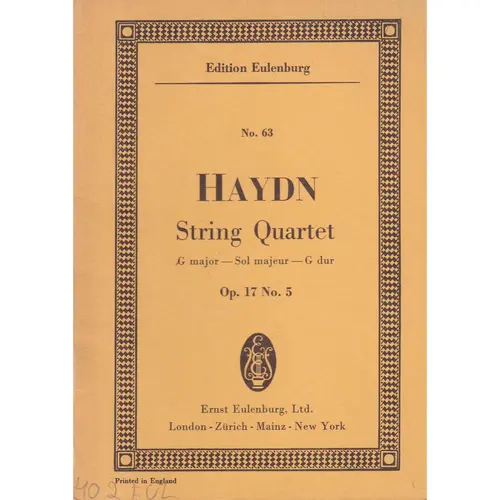 String Quartet G Major - Op.17 N.5