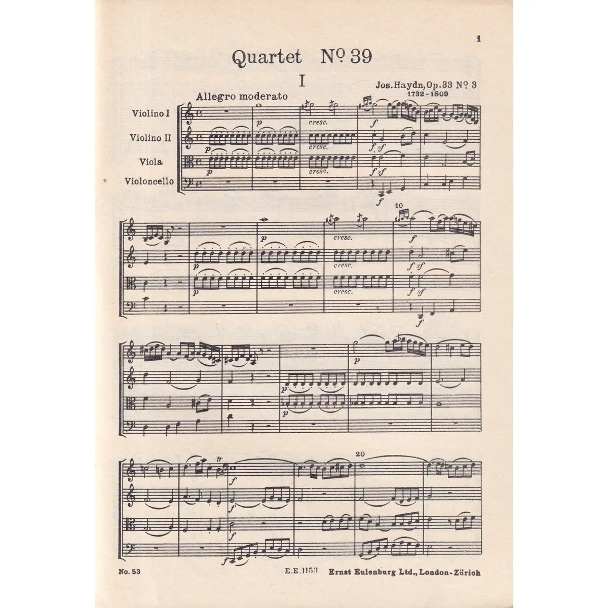 String Quartet C Major - Op.33 N.3