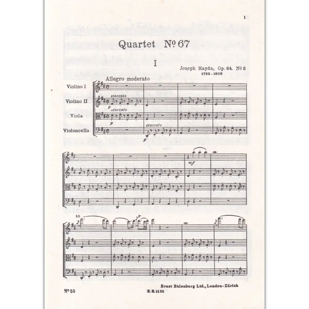 String Quartet D Major - Op.64 N.5
