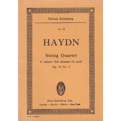 String Quartet G Min.- Op.74 N.3