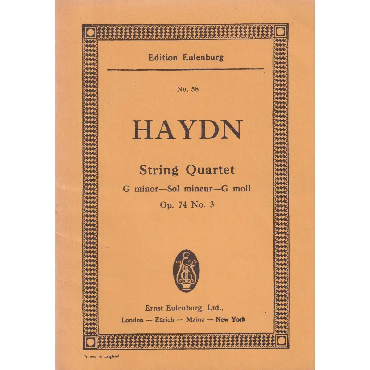 String Quartet G Min.- Op.74 N.3