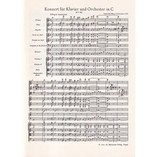 Konzert In C Fur Klavier  Kv 503