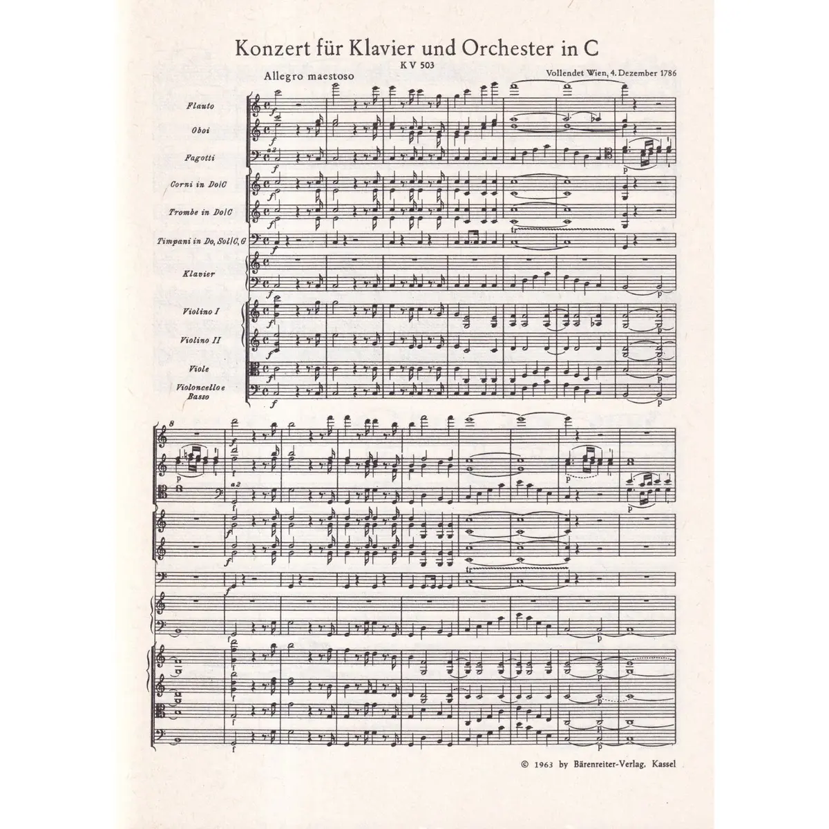 Konzert In C Fur Klavier  Kv 503