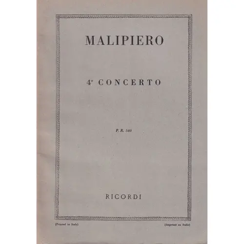4. Concerto Per Pianoforte E Orchester - study score
