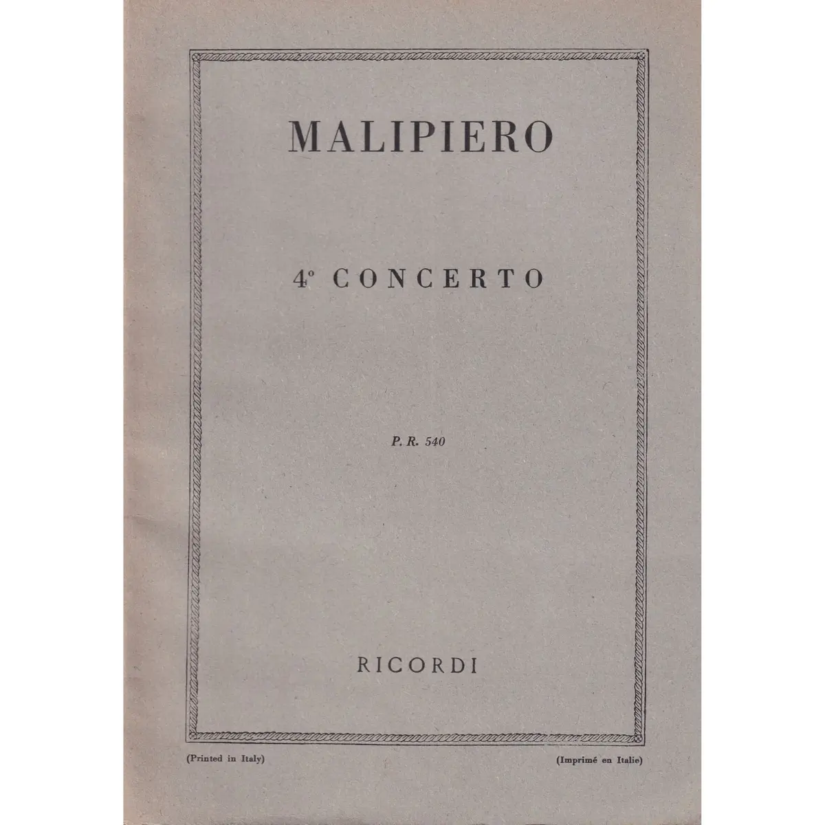 4. Concerto Per Pianoforte E Orchester - study score