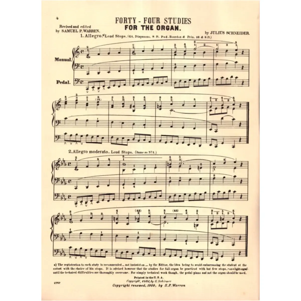 Forty-Four Studies For Organ  (Edição Antiga)