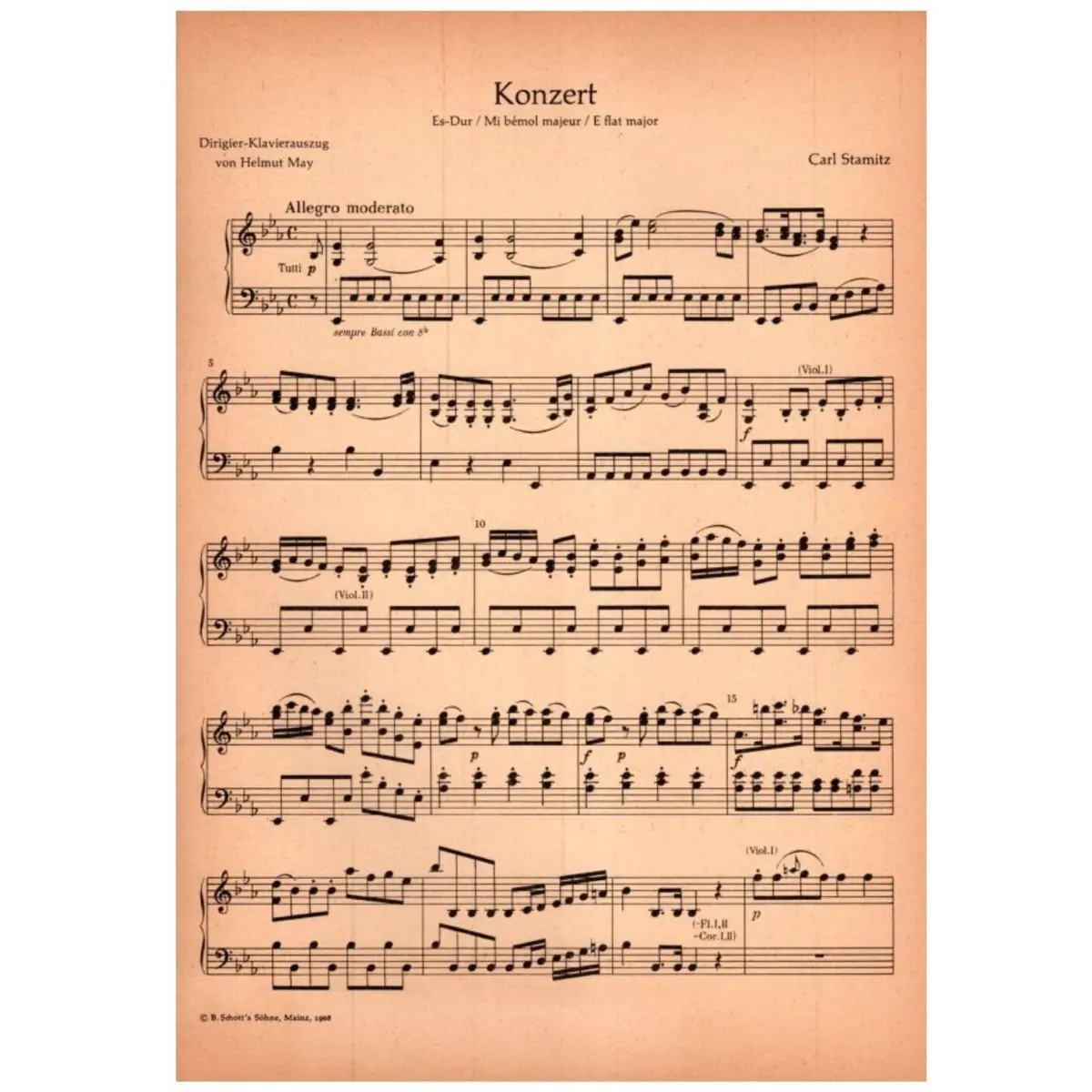 Concerto ES-Dur fur horn und streichorchester, zwei floten und zwei horner