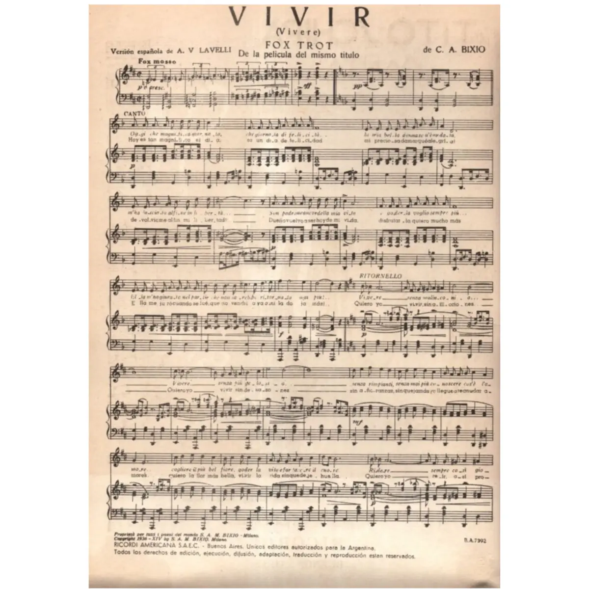 Viver - Fox-Trot  (Edição Antiga)