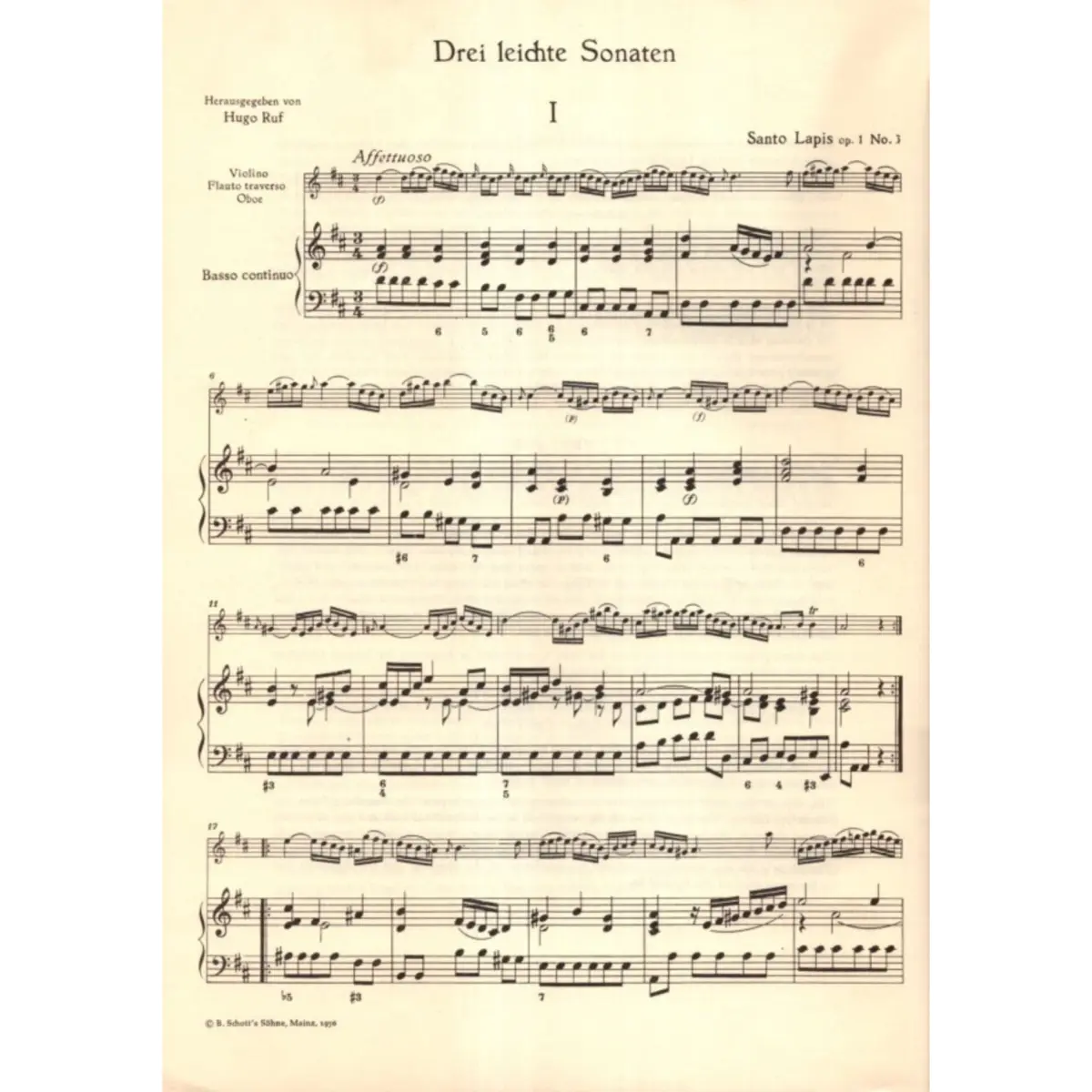 Drei Leichte Sonaten Fur Querflote