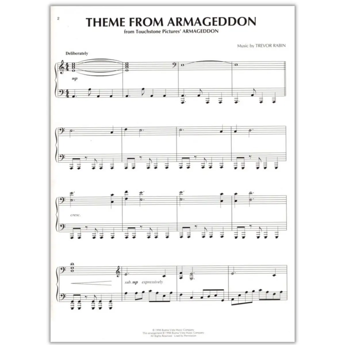 Theme From Armagedon - Piano Solo
