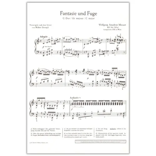 Fantasie Und Fuge C Dur - Kv 394 (383 A)