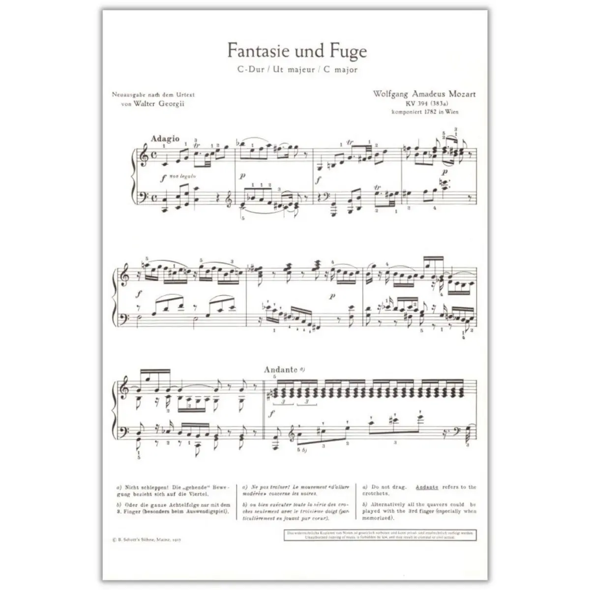Fantasie Und Fuge C Dur - Kv 394 (383 A)