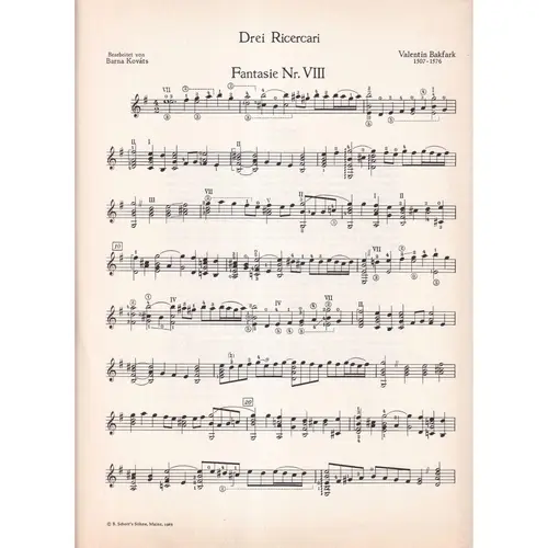 Drei Ricercari Fur Gitarre