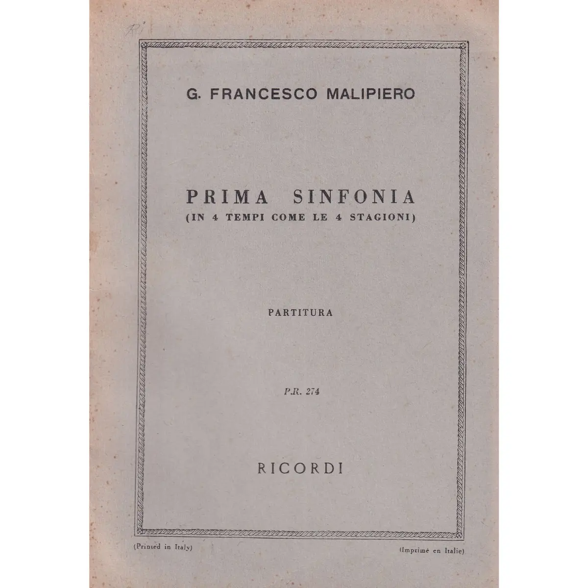 Prima Sinfonia (In 4 Tempi Come..