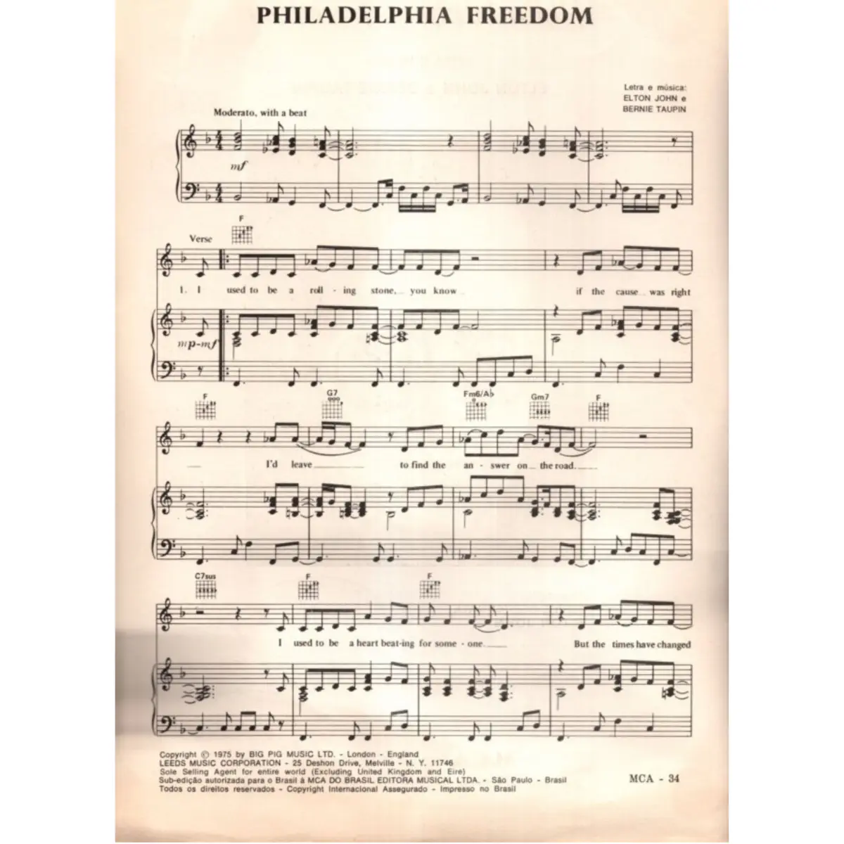 Philadelphia Freedom  (Edição Antiga)