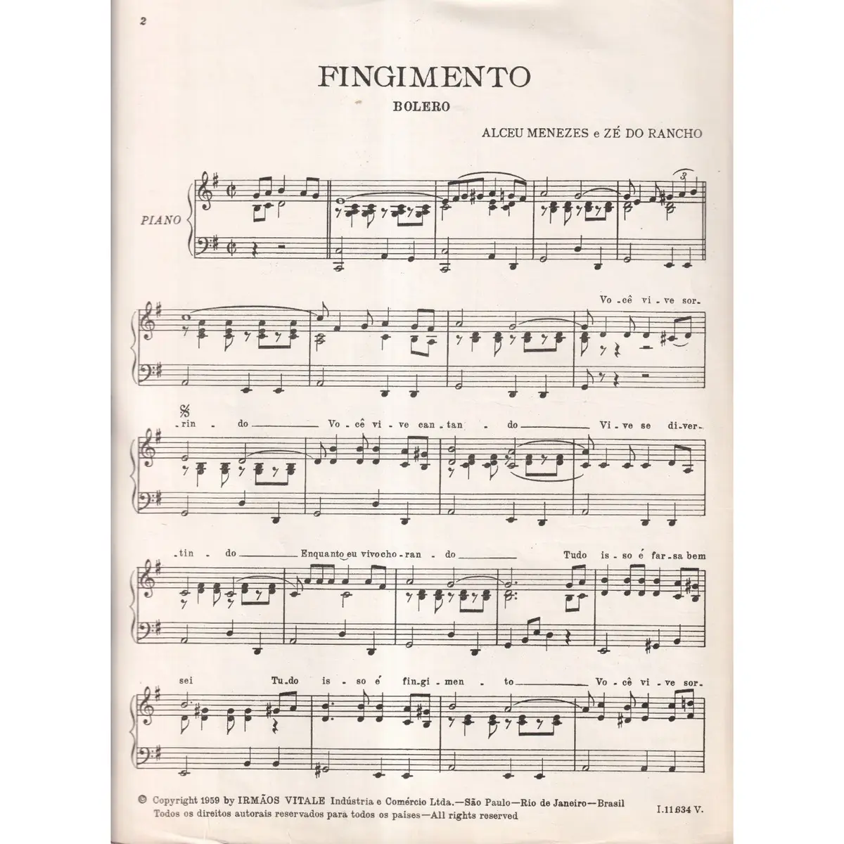 Fingimento  (Bolero)