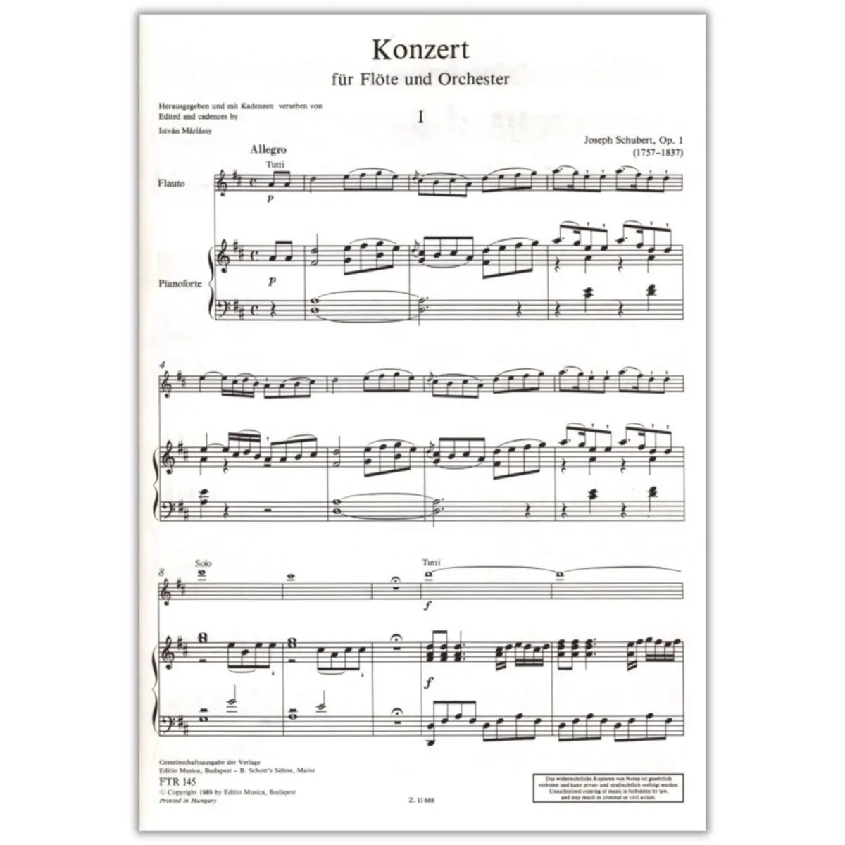 Konzert D Dur - Op.1