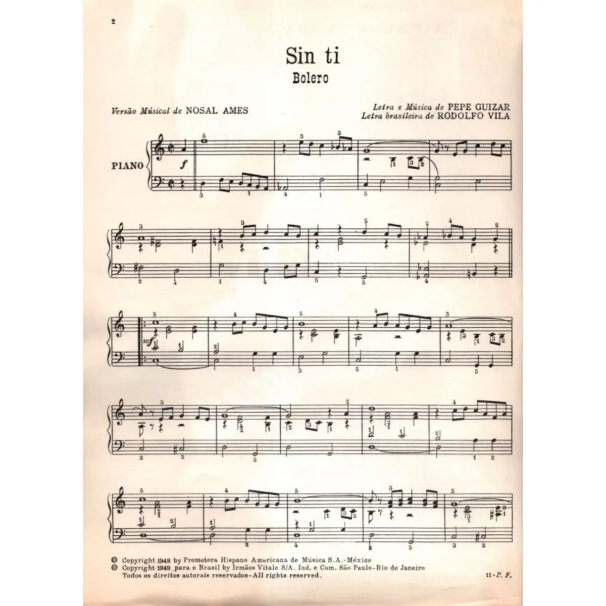 Sin Ti - Bolero  (Facilit)