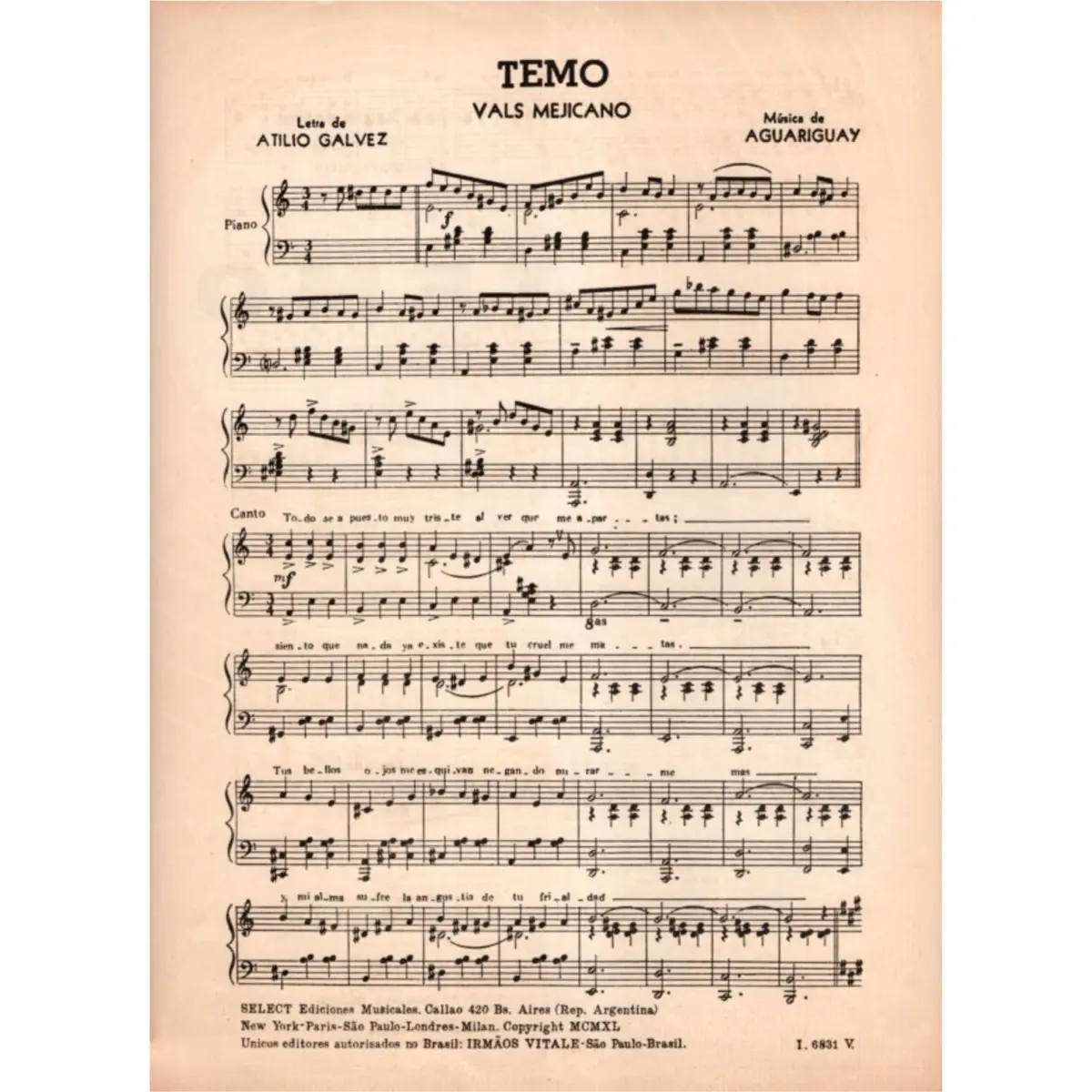 Temo - Vals Mejicano  (Edição Antiga)