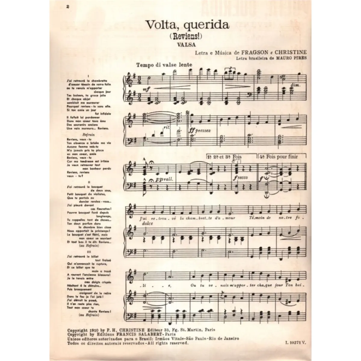 Volta, Querida - Valsa