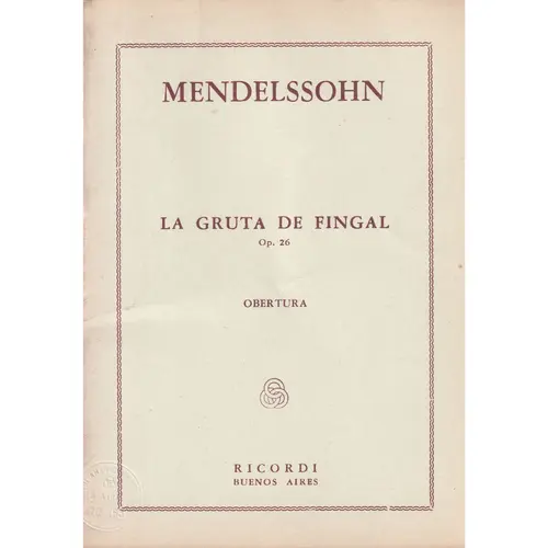 La Gruta De Fingal  - Op.26 - Ouver.  (partitura de bolso)