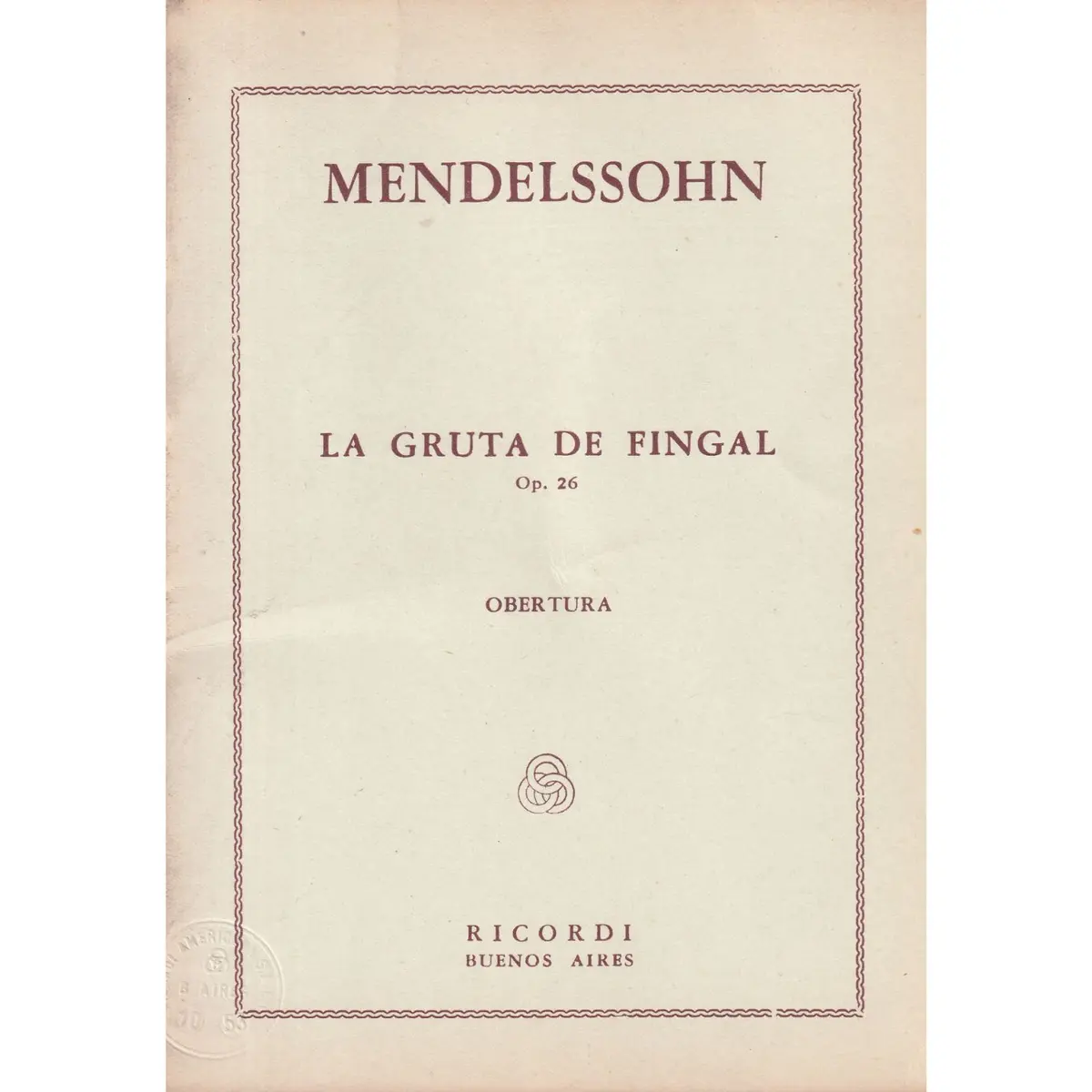 La Gruta De Fingal  - Op.26 - Ouver.  (partitura de bolso)