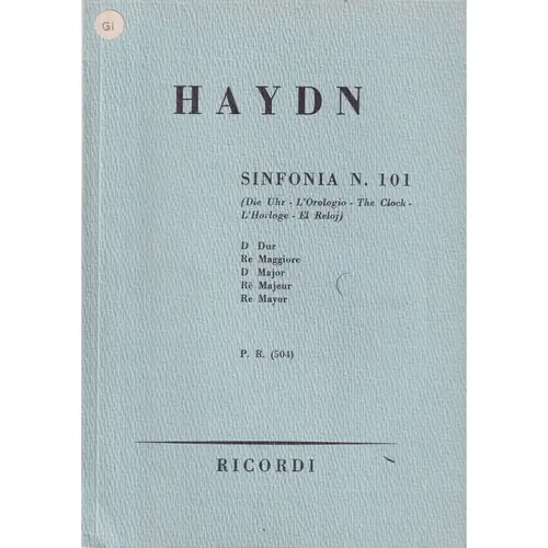 Sinfonia N.101 D Dur  (partitura de bolso)
