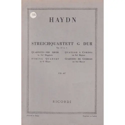 Streichquartett G Dur - Op.54 N1 (partitura de bolso)