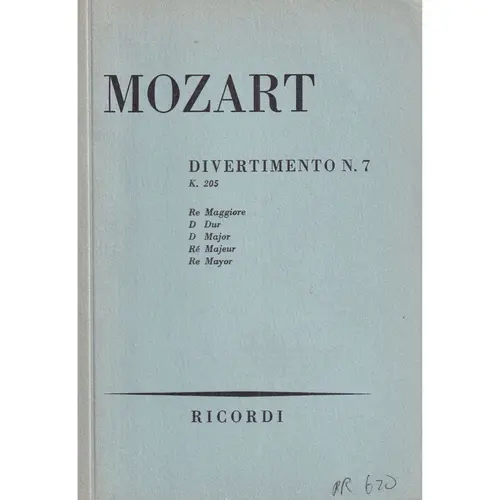 Divertimento N.7 -K.205 -Re Maj.