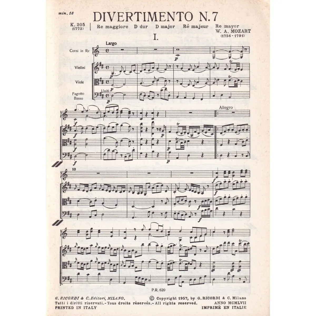 Divertimento N.7 -K.205 -Re Maj.