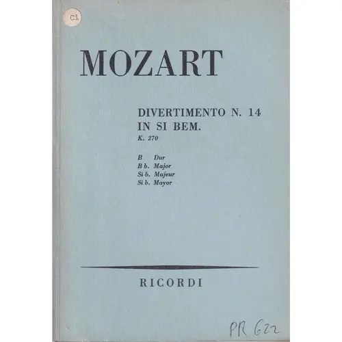 Divertimento N.14-Sib Maj-K 270