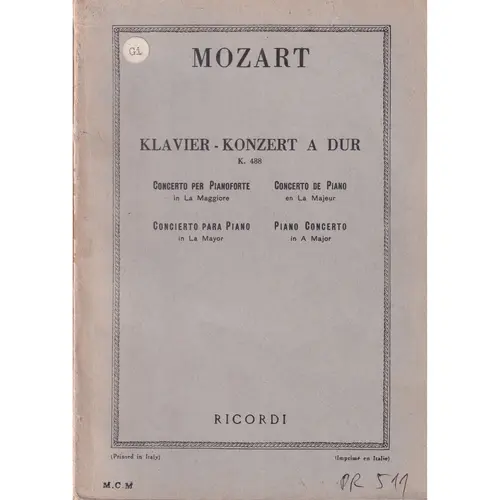 Klavier-Konzert A Dur-K 488