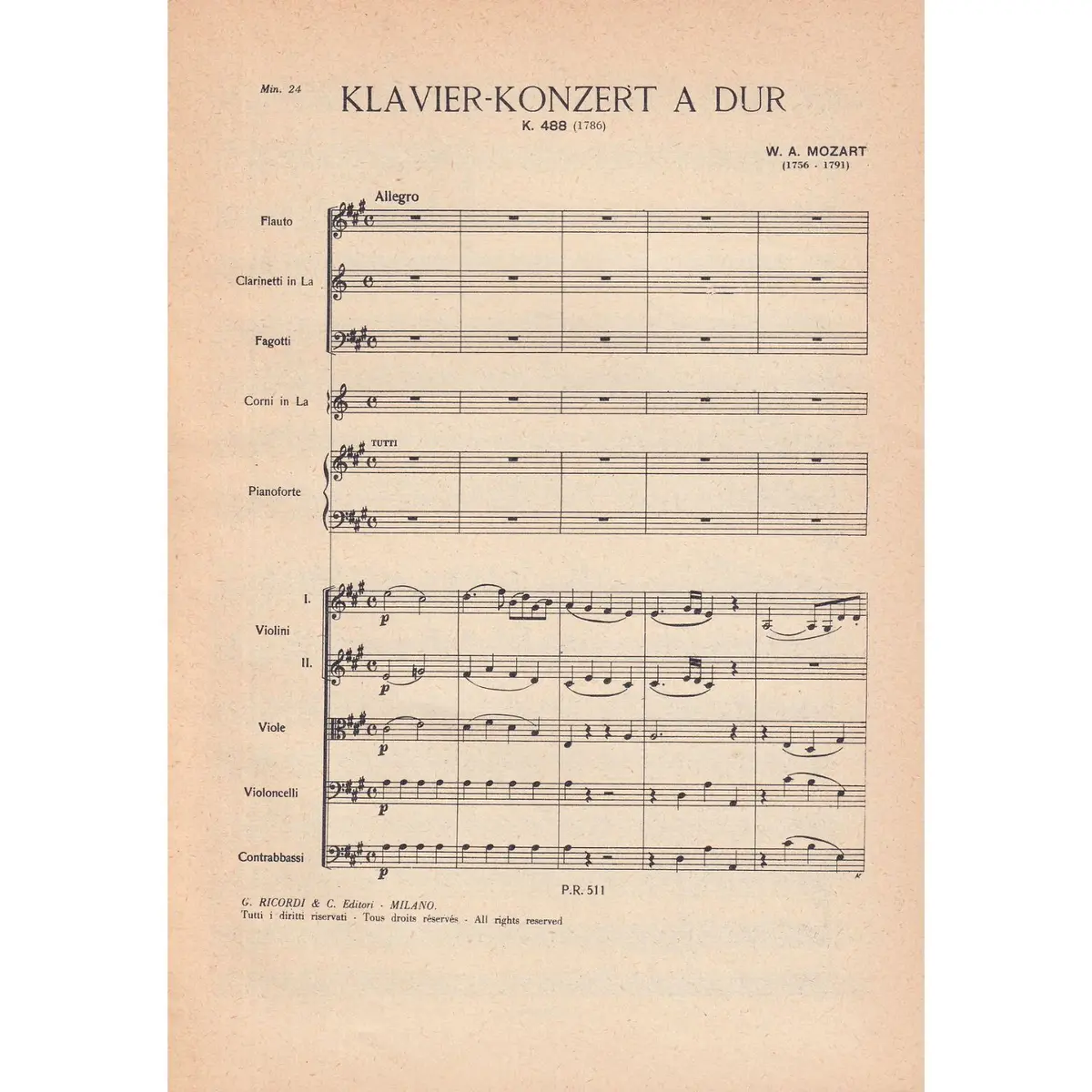 Klavier-Konzert A Dur-K 488