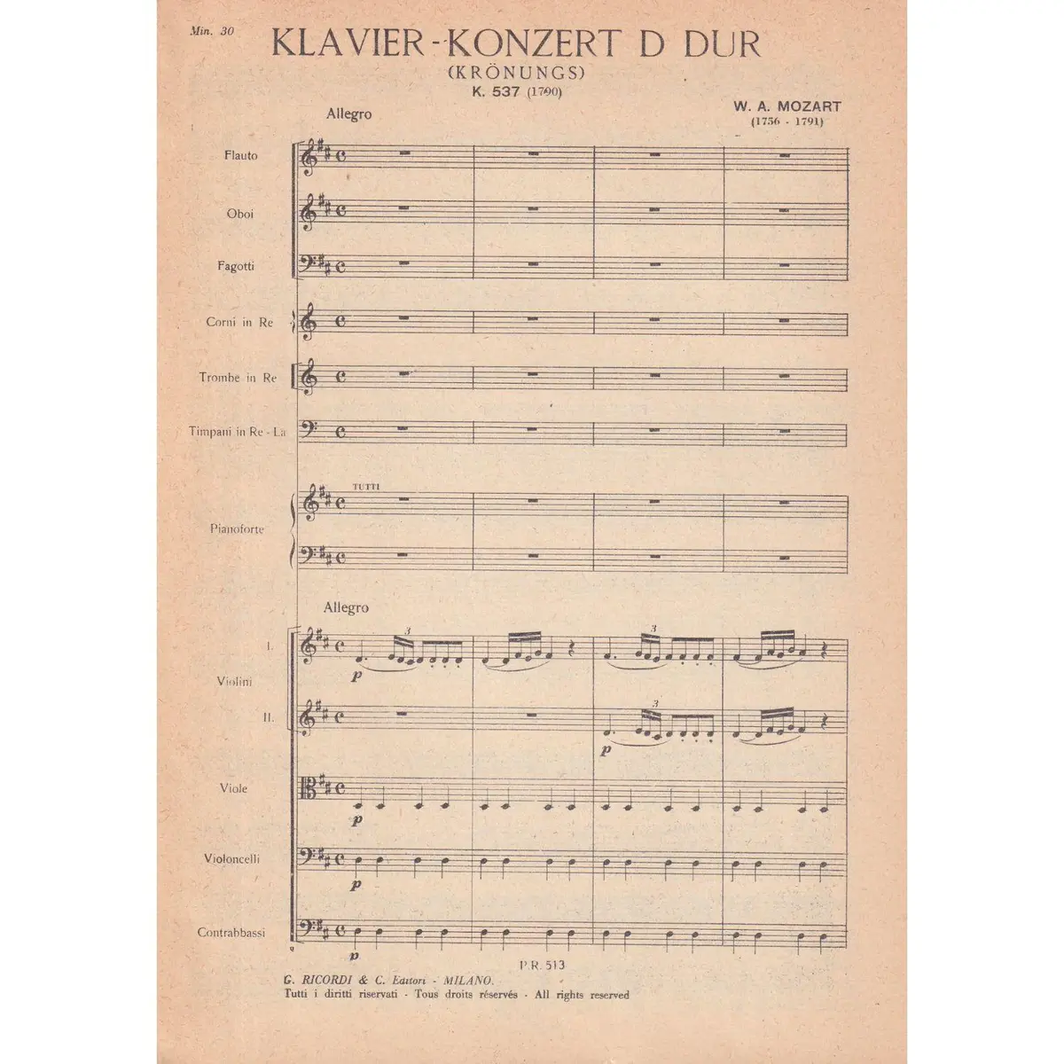 Klavier-Konzert D Dur - Kv 537 (partitura de bolso)