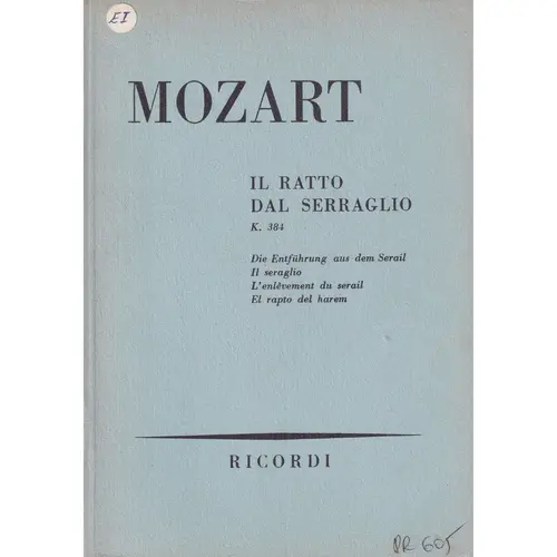 Ratto Dal Serraglio (Il) - Kv 384 - Ouverture  (partitura de bolso)