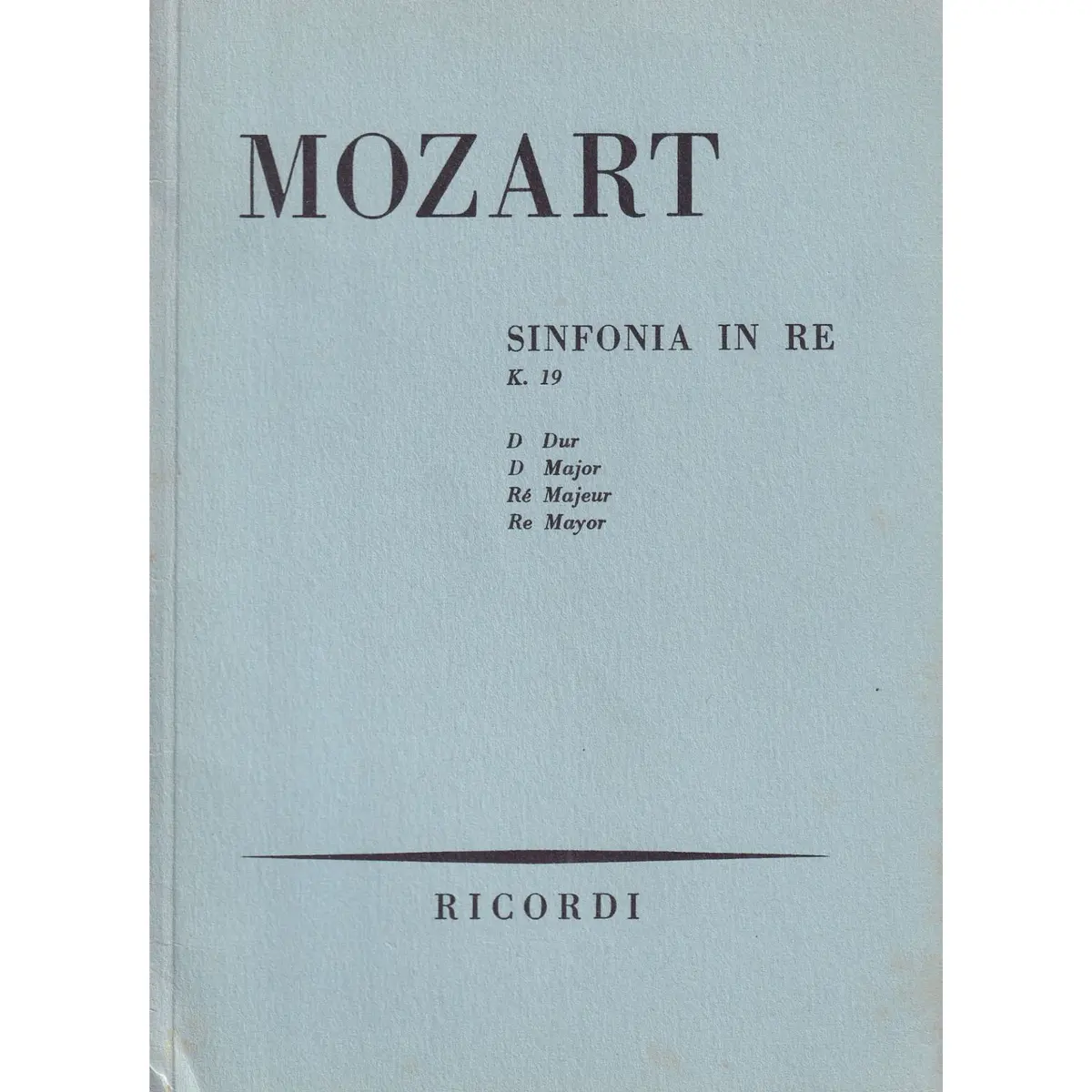 Sinfonia In Re - Kv 19  (partitura de bolso)