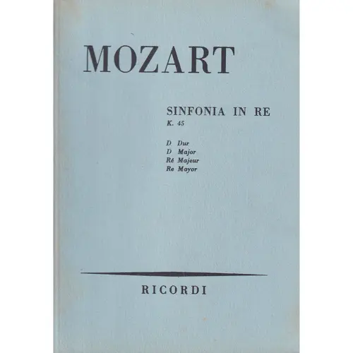 Sinfonia In Re - Kv 45  (partitura de bolso)  (Edição Antiga)