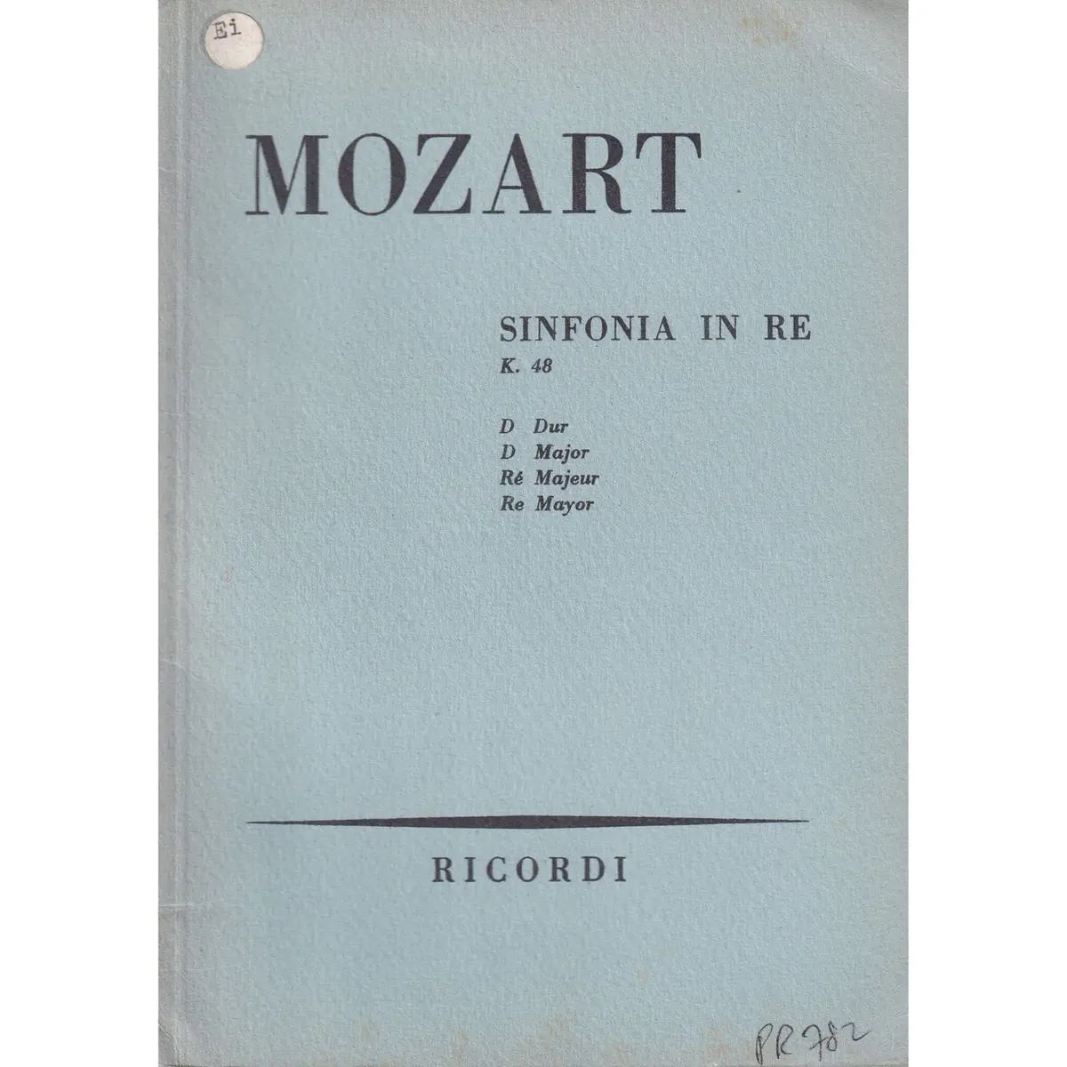 Sinfonia In Re Maj. Kv 48  (partitura de bolso)