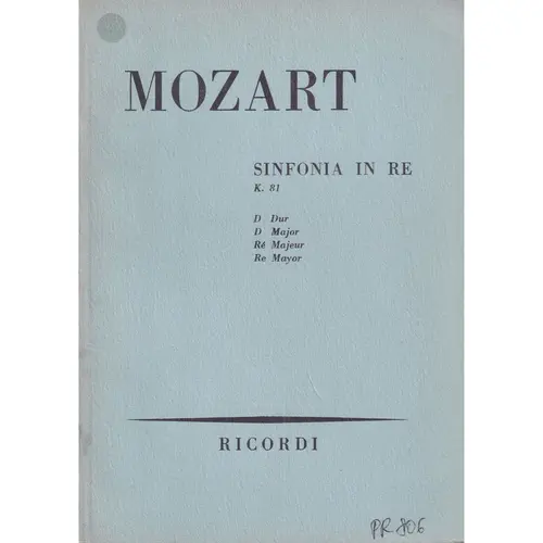 Sinfonia In Re - Kv 81  (partitura de bolso)