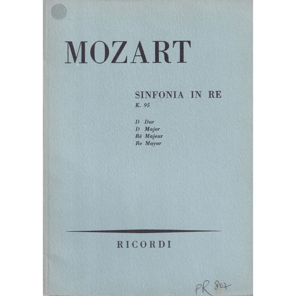 Sinfonia In Re - Kv 95  (partitura de bolso)