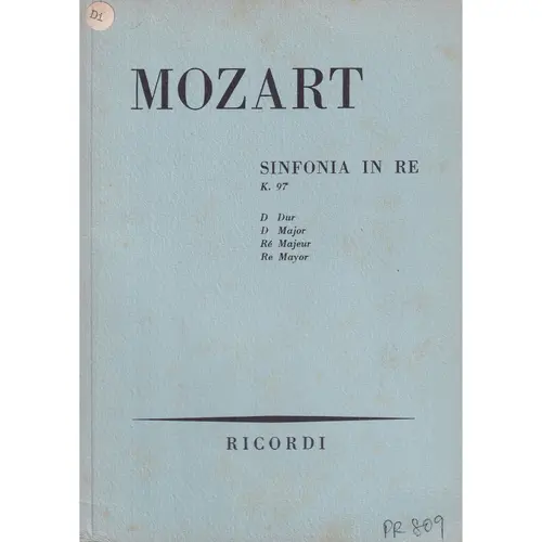 Sinfonia In Re - Kv 97 (partitura de bolso)