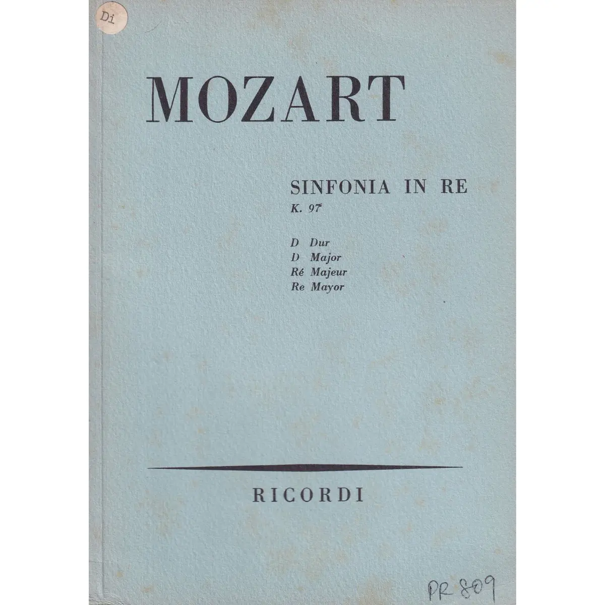 Sinfonia In Re - Kv 97 (partitura de bolso)