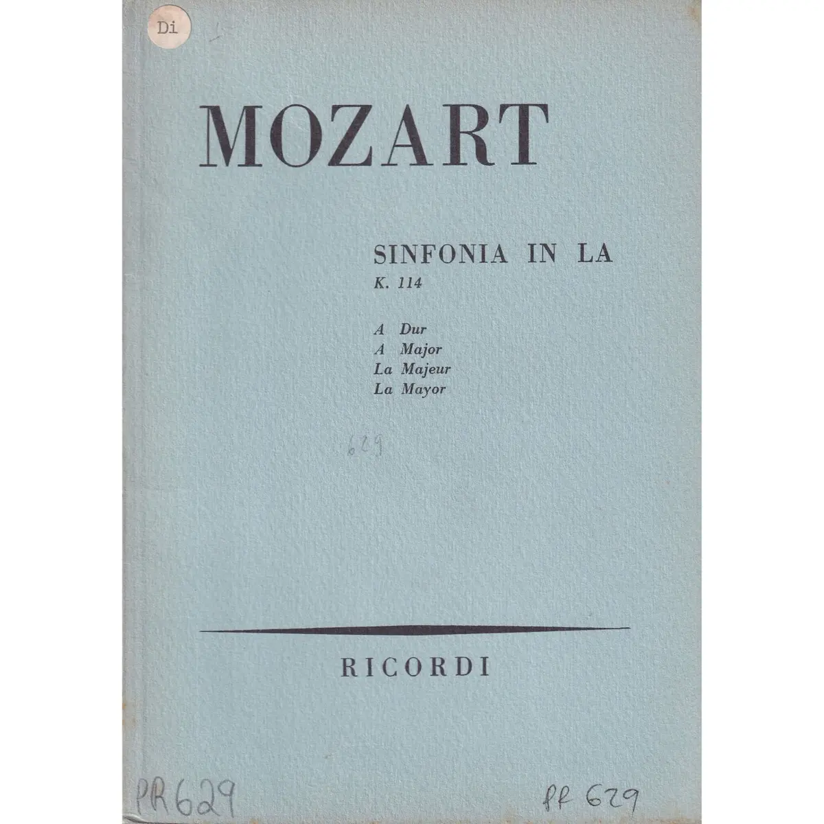 Sinfonia In La - Kv 114  (partitura de bolso)