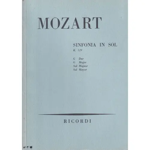 Sinfonia In Sol -K 129
