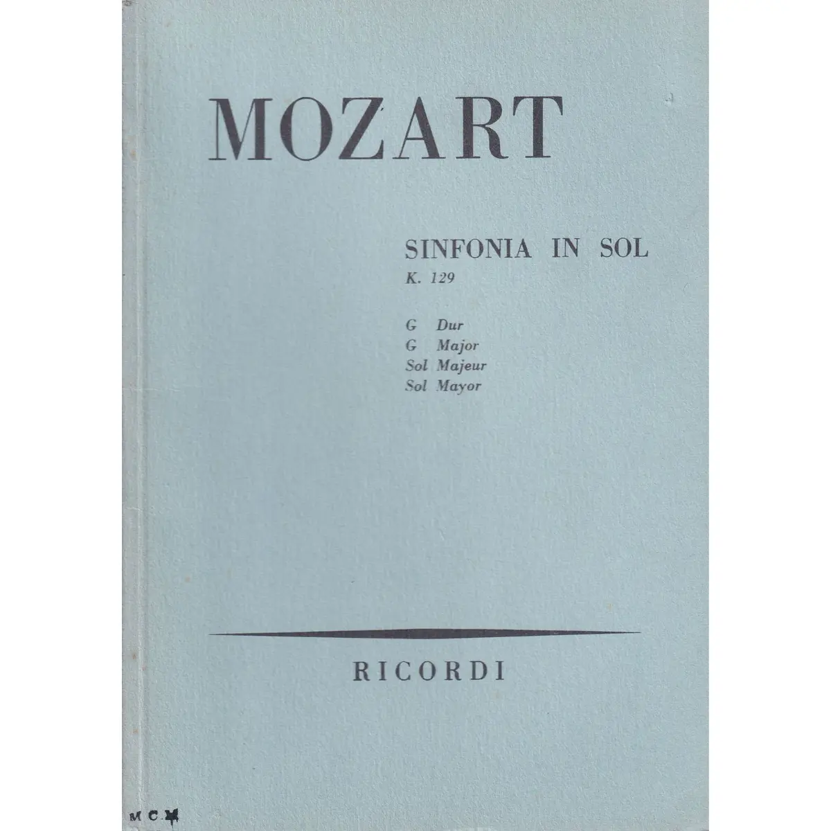 Sinfonia In Sol -K 129