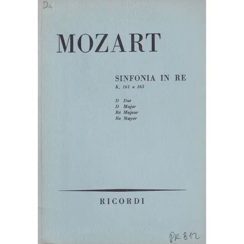 Sinfonia In Re Maj.-Kv 161 E 163 (partitura de bolso)