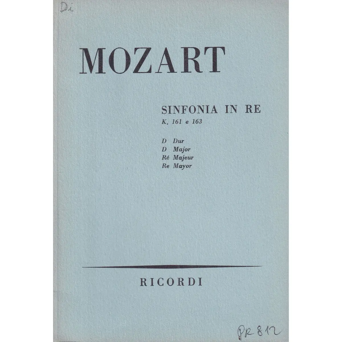 Sinfonia In Re Maj.-Kv 161 E 163 (partitura de bolso)