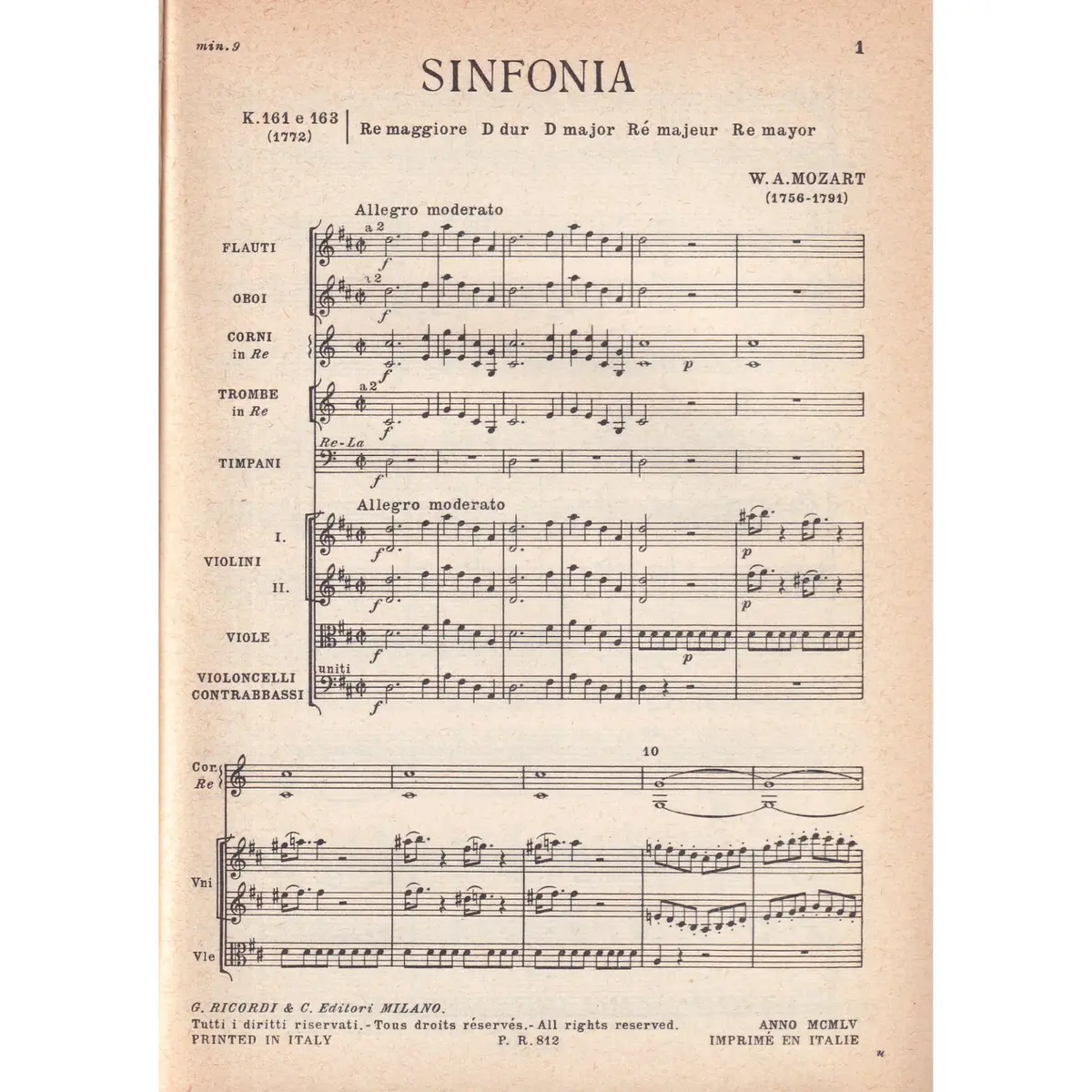 Sinfonia In Re Maj.-Kv 161 E 163 (partitura de bolso)