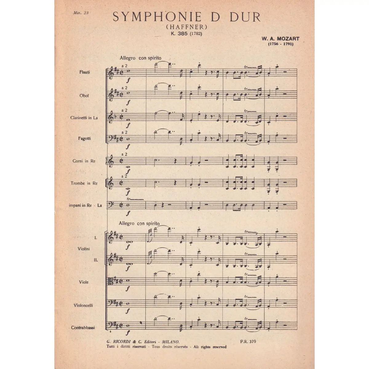 Symphonie (Haffner) - D Dur - Kv 385  (partitura de bolso)