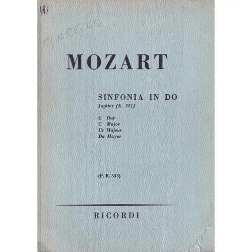 Sinfonia In Do (Jupiter) - Kv 551  (partitura de bolso)